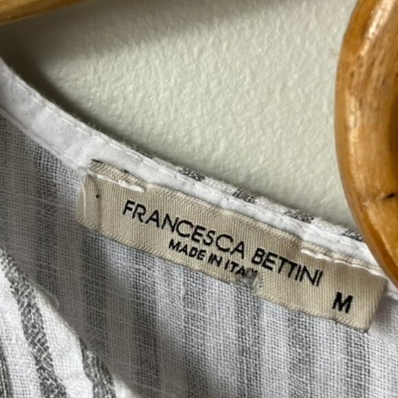 Francesca Bettini Gray Striped Maxi Dress Women's Medium - Picture 3 of 4